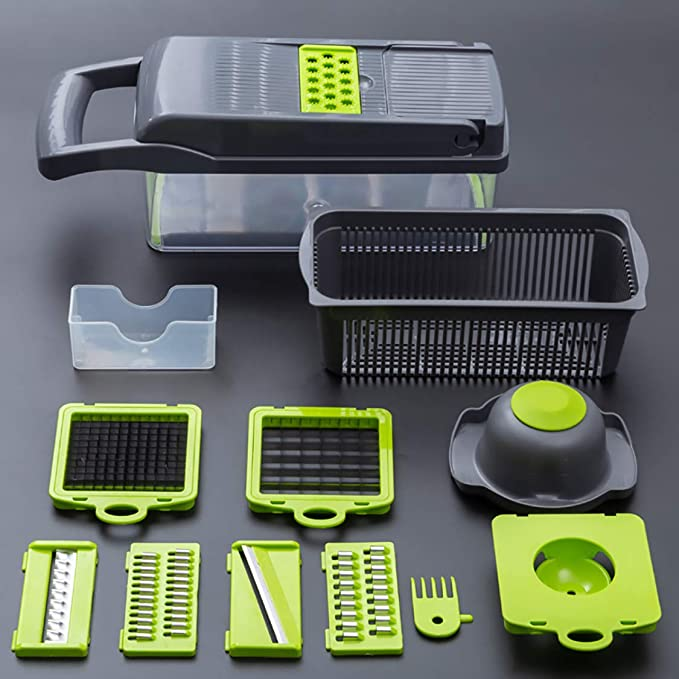 best seller Kitchen multi 15 In 1 manual mandoline fruit vegetable cutter onion dicer  veggie slicer vegetable chopper