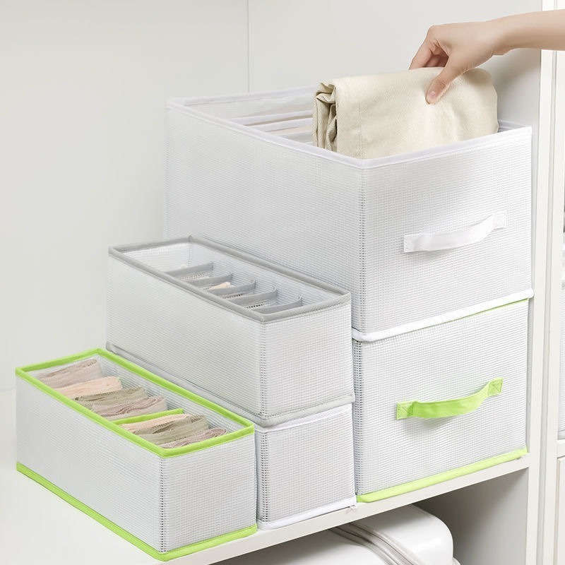 Mesh clothes storage box shirt panties organizer foldable jeans pants storage box closet underwear storage For Clothing