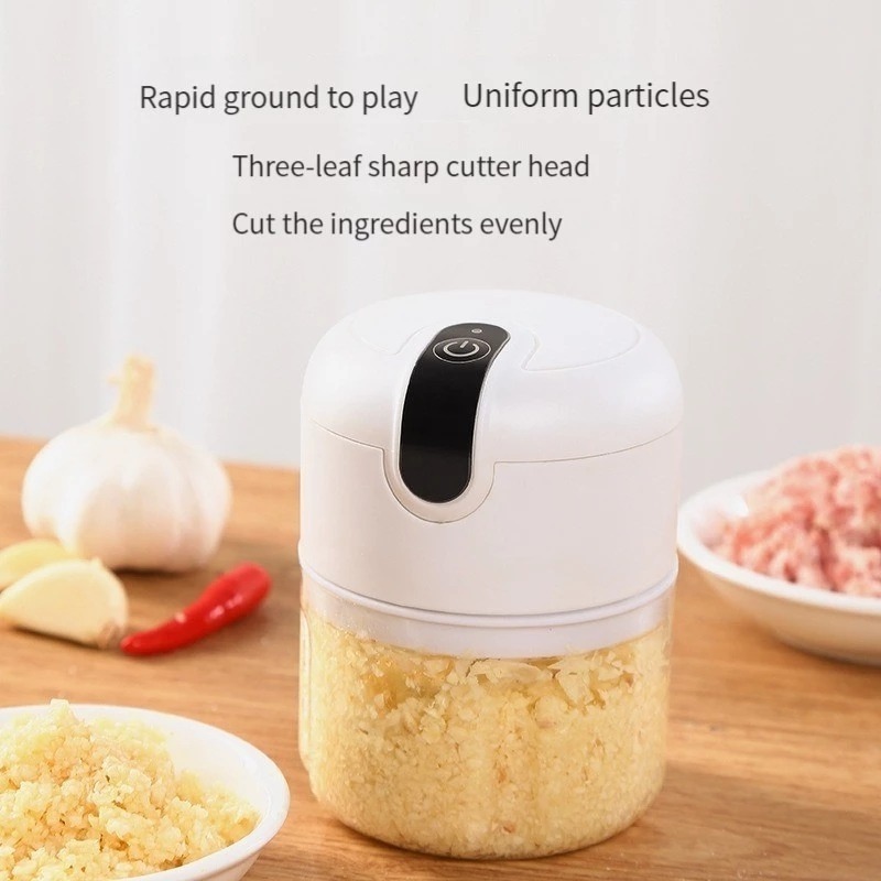 2023 250mL Mini Electric Garlic Chopper USB Charging Ginger Masher Machine Sturdy Durable Chili Vegetable Crusher Kitchen Tool