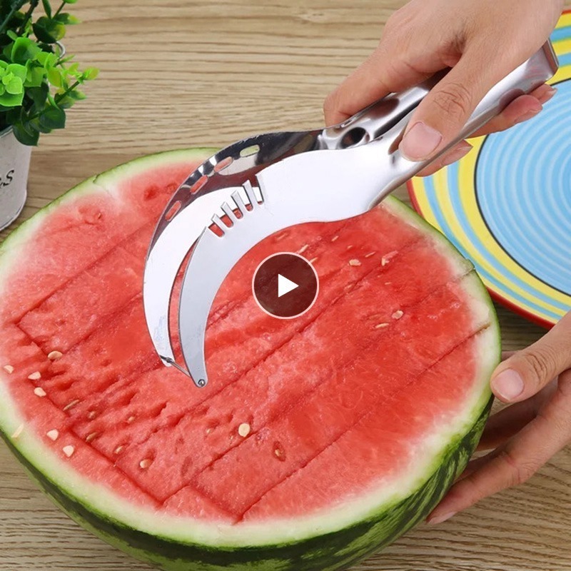 2023 New Stainless steel watermelon slicing knife cutting knife corer fruit and vegetable kitchen accessories watermelon spoon