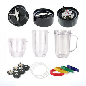 Tall Cups with Cross Flat Blade, Rubber Sealing Combo Replacement spare parts for Magic Bulet Blender Juicer 250W MB-1001