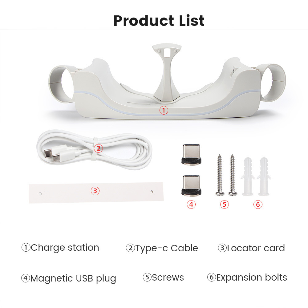 VR Multifunctional Charging Stand Handle Storage Wall Mount for Oculus Quest 2 VR Accessories