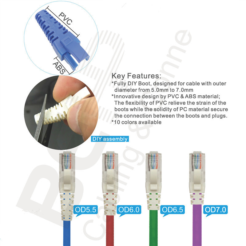 Hot selling new product RJ45 connector DIY strain relief boot for network cable