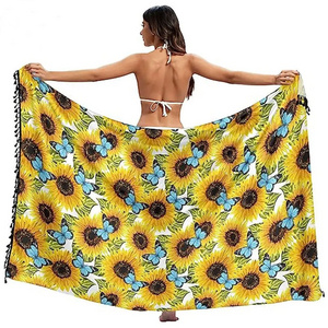 Summer & Beach wear beach Sarongs Multi Wear Swimsuit Sarong Custom Print Wrap Sarong Cover Up for Women