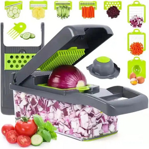 Kitchen multi 15 In 1 manual mandoline Vegetable Cutter Slicer Fruit Peeler Grater Kitchen onion dicer Basket Vegetable chopper