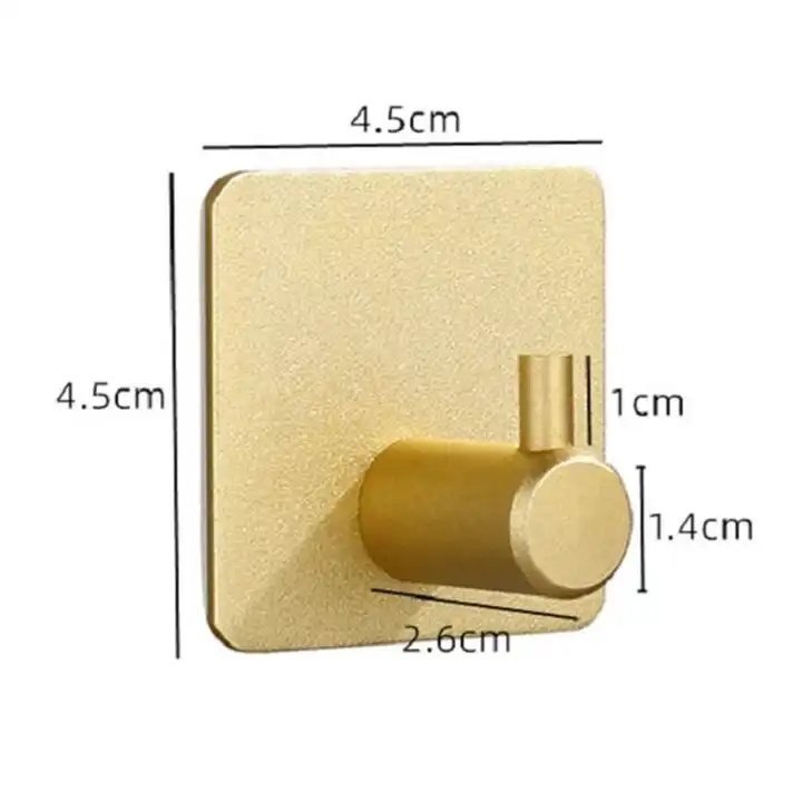 Self Adhesive Robe Wall Hook Mount Robe Towel Hooks Clothes Robe Hanger No Screw Adhesive Aluminum Wall Coat Rack Key Holder