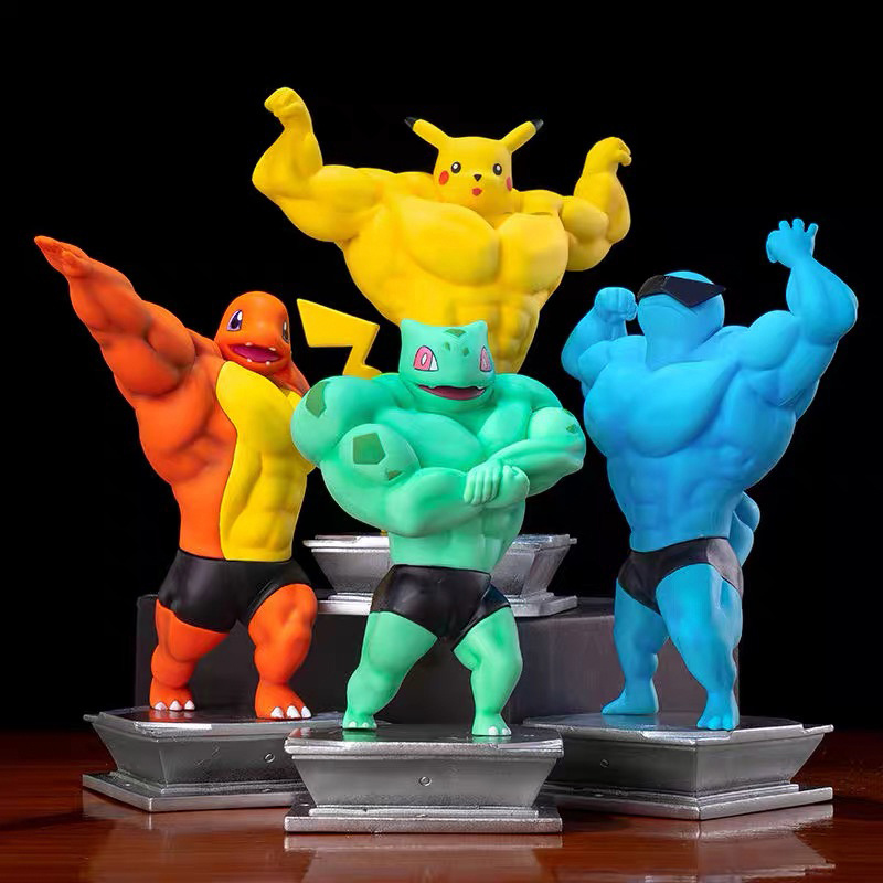 Fitness MuscleJenny Turtle Anime Action Figure Bodybuilding Series Birthday Gifts Pvc Figure Gk Statue Figurine