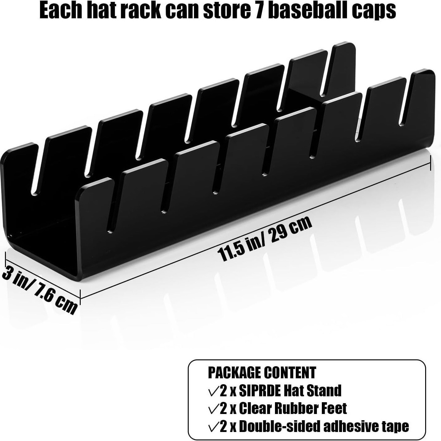 No Install Acrylic Hat Holder Stand Organizer for Baseball Caps Display and Organizer