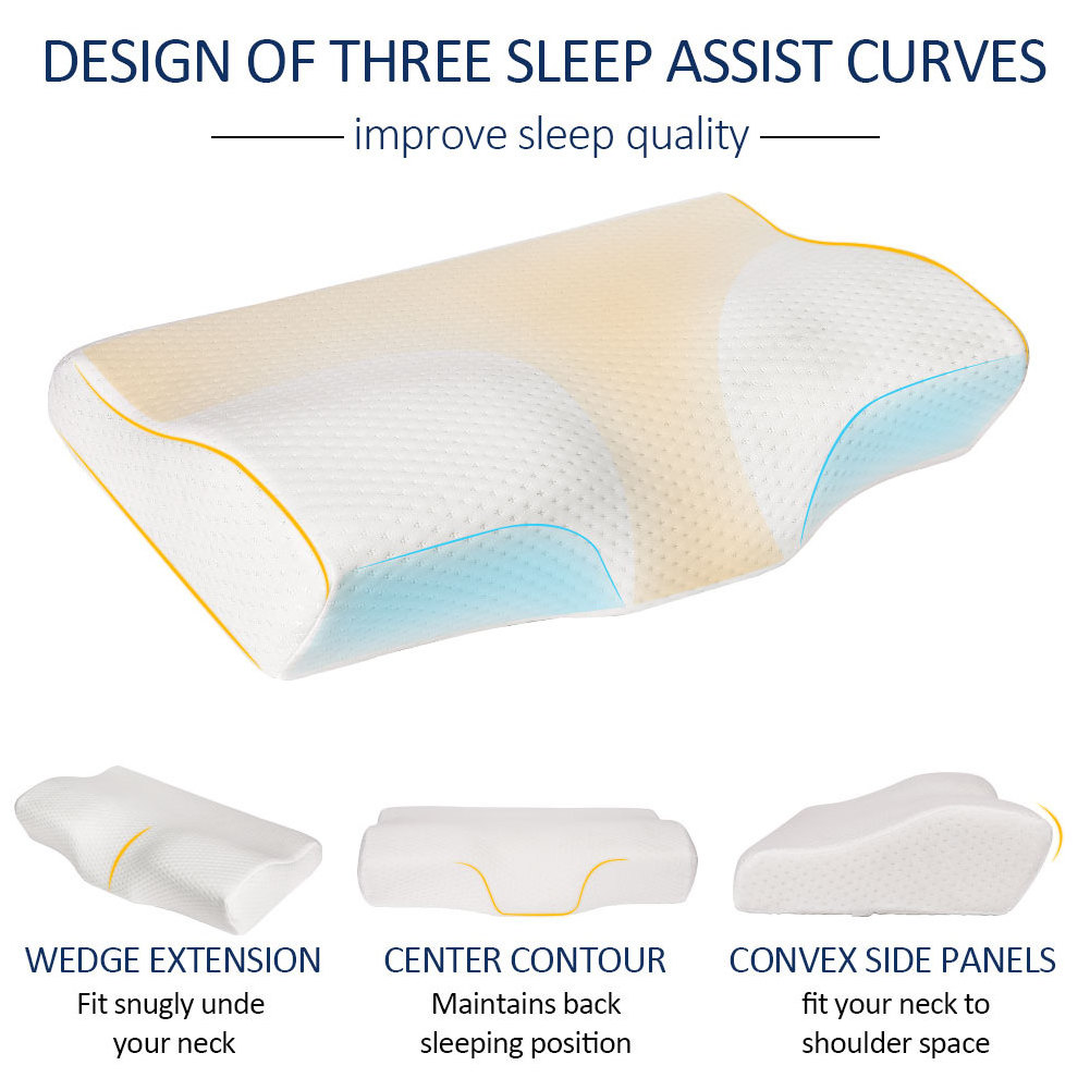 Contour Orthopaedic Memory Foam Support Pillow Orthopedic Sleeping Pillows, Ergonomic Cervical Pillow for Neck Pain