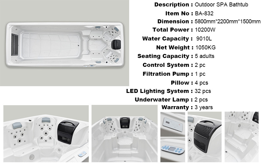 Balboa control hot tub spas outdoor endless 6 people swim jet pool hot tubs jaccuzi massage bathtub swimming hydromassage pool