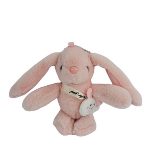 12cm Long Ears Backpack Rabbit Pendant Keychain Plush rabbit toy Stuffed Animal Toys