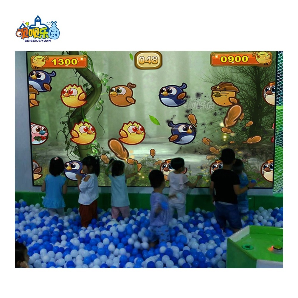 soft children indoor playground ball interactive amusement game equipment with wall projector