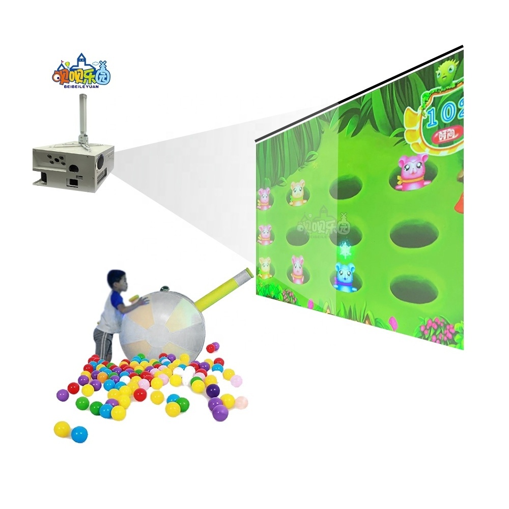 soft children indoor playground ball interactive amusement game equipment with wall projector