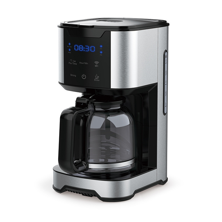 Commercial filter Smart tuya WIFI Coffee Maker Machine Touch Screen 10 Cup Drip Coffee Maker With Display