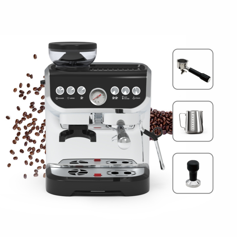 China commercial cafetera automatic keurig milk frother expresso coffee maker machine with grinder