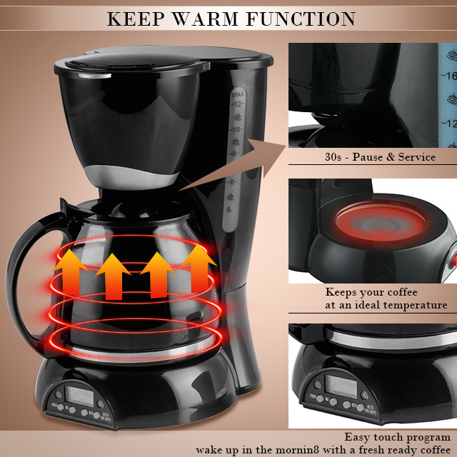 Kitchen Appliances Travel Electric Pour Over Coffee Makers 10 Cups Filter Coffee Machine Drip