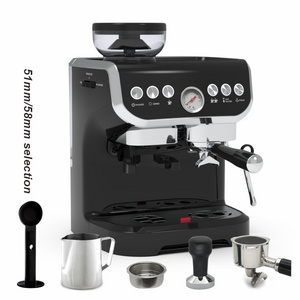 expresso italian style white cappuccino coffee maker with grinder built in and frother