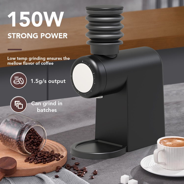 Household adjustable setting coffee espresso grinder 48mm automatic electric coffee bean grinder machine for cafe shops