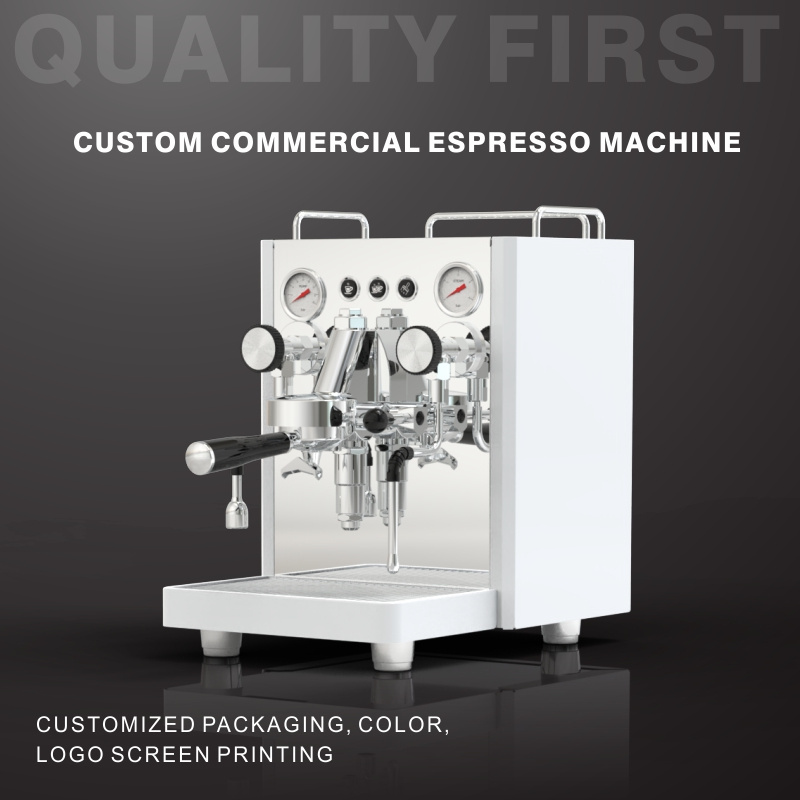 Automatic e61 pod thermoblock brew pressure gauge commercial espresso coffee maker machine with frother