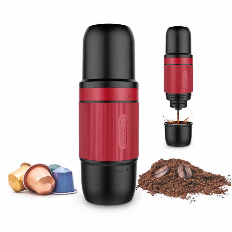 Car Travel Capsule And Ground Coffee Single Serve Machine Manual Mini Rechargeable 2 In 1 Portable Coffee Maker