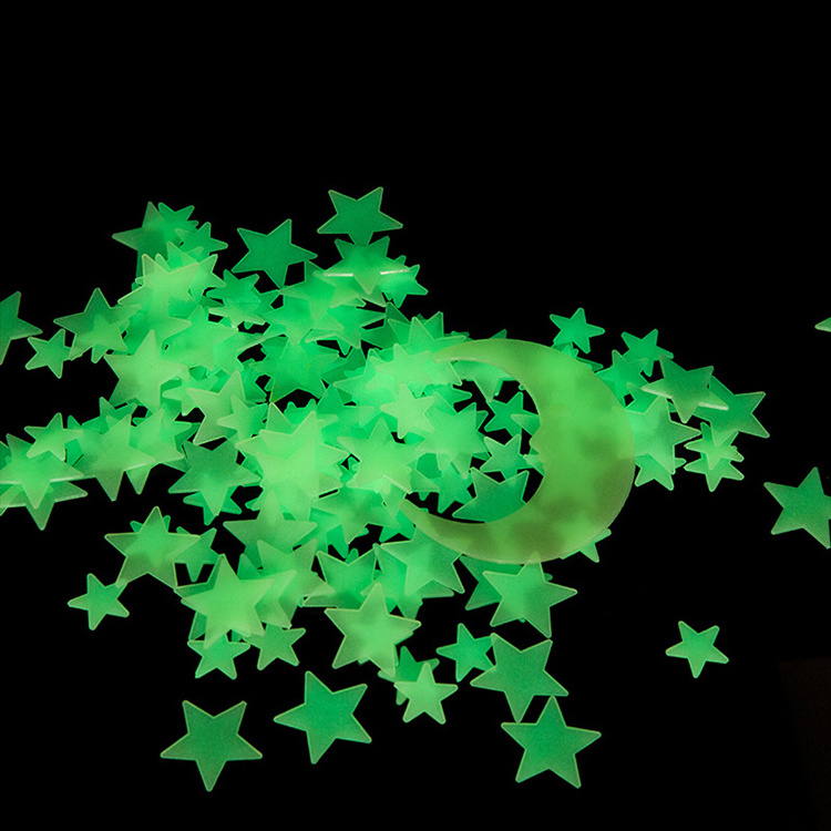 Four colors choose custom new glow in the drak night glow star sticker