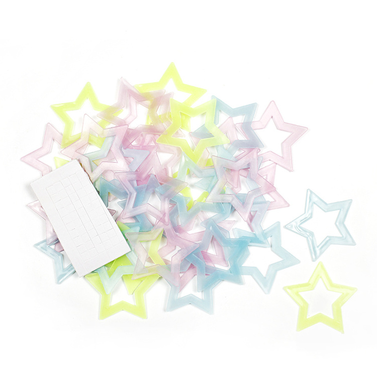 Hollow four colors choose 40 pcs a set glitter star glow in the dark star sticker