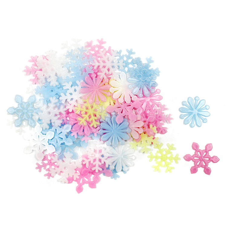 Snowflake shape low moq kid room decoration sticker stars glow in the dark