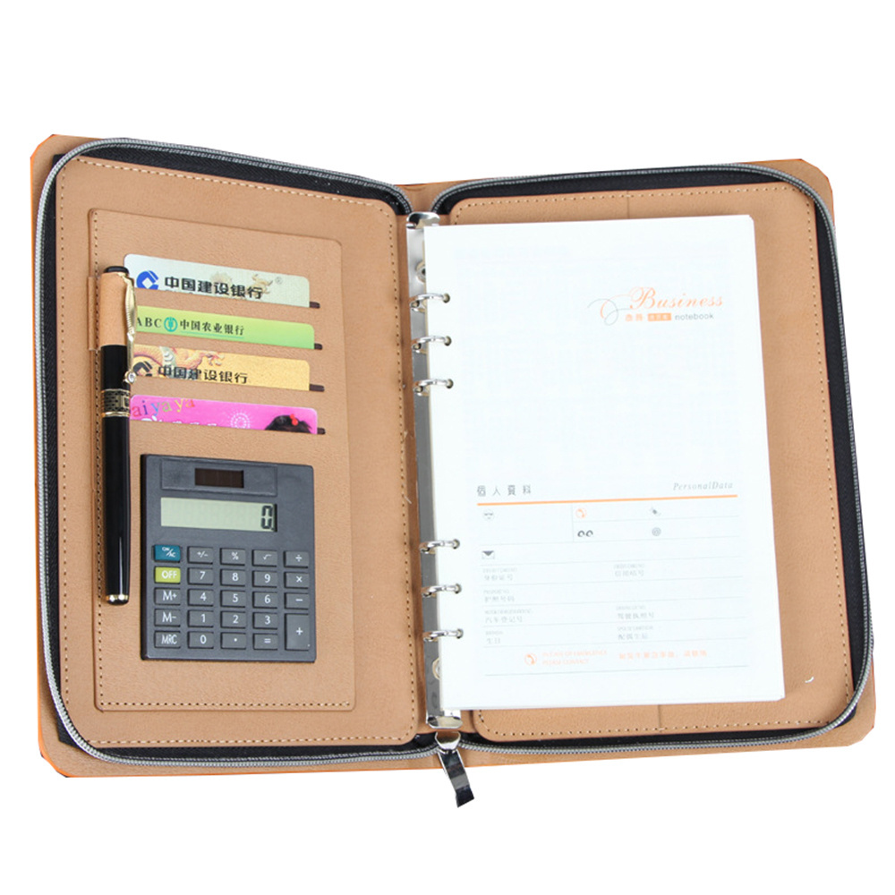 Luxury Custom Printed Zipper Pocket Designer  Hidden Double Spiral Notebook