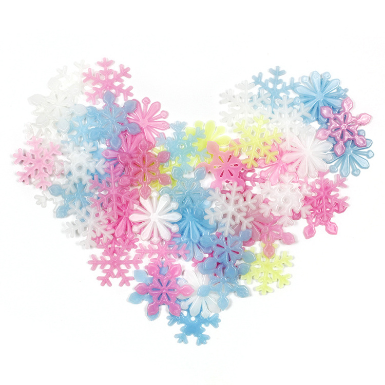 Snowflake shape low moq kid room decoration sticker stars glow in the dark