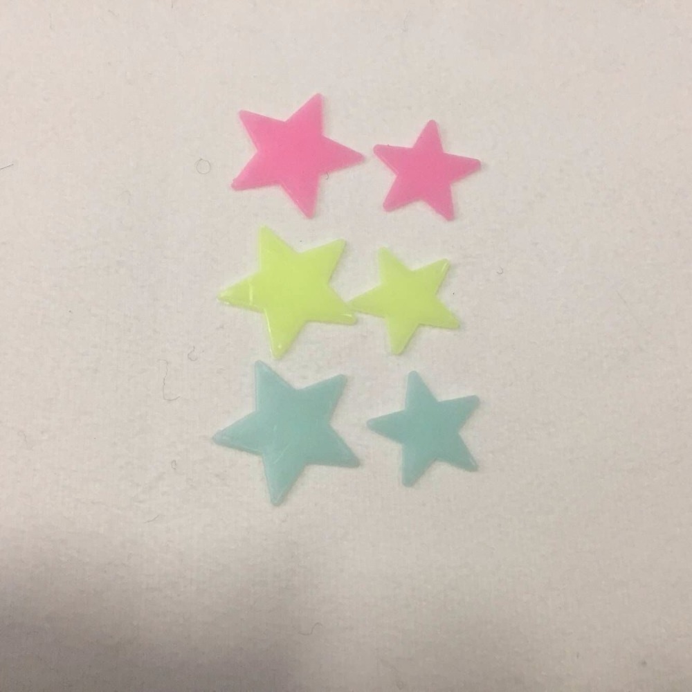 decorative stickers printing plastic glow in dark stars