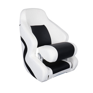 Marine Boat Helm Seat White Black Folding Boat Chair Fishing