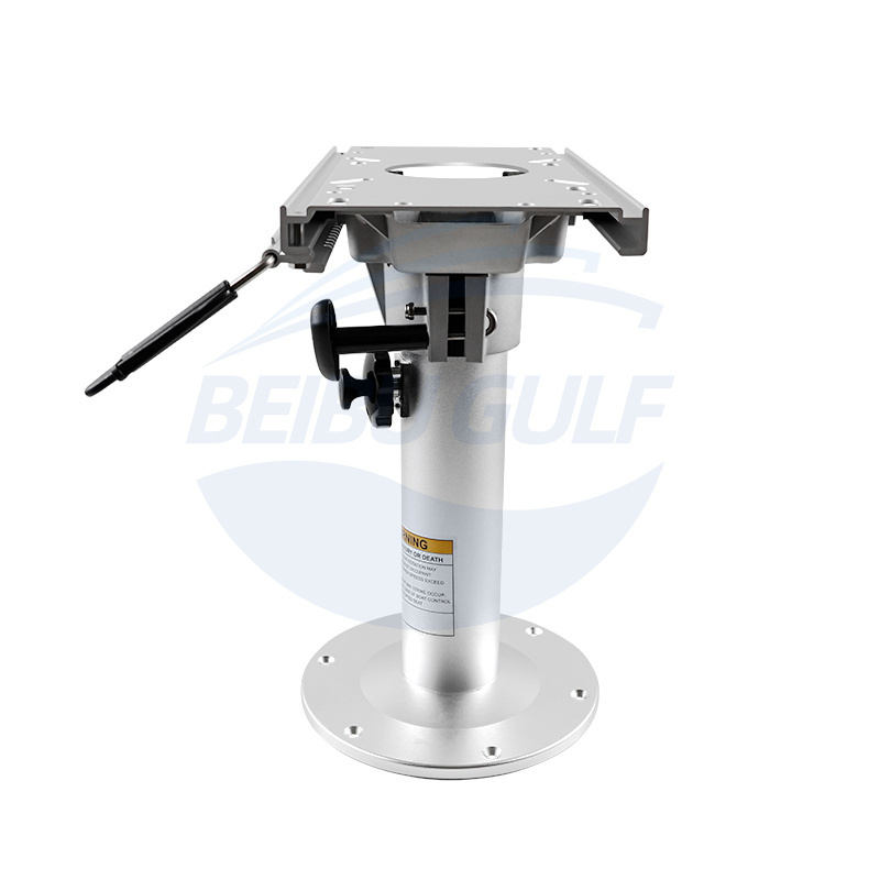 Beibu Gulf Boat Accessories Adjustable Aluminum Seat Base Pedestal Boat Parts with rotary knob and slide rail