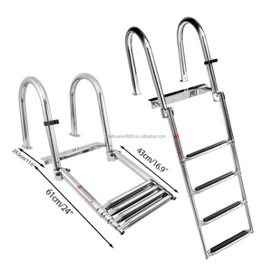 Beibu Gulf Marine Hardware Boat Stainless Steel Telescoping 4 Step Ladder Pool Inboard Dock Swimming Ladder