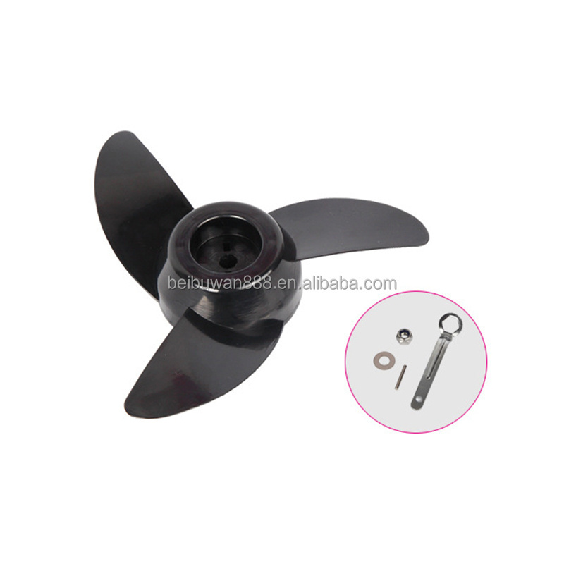 Boat Propeller Safety Stainless Propeller Outboard Motor Plastic Marine 2.2-3.3hp Black for 3 Blades 16 X20 High Mirror Polish