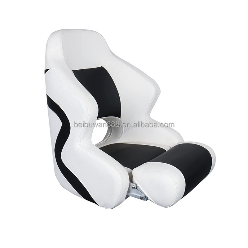 Marine Boat Helm Seat White Black Folding Boat Chair Fishing