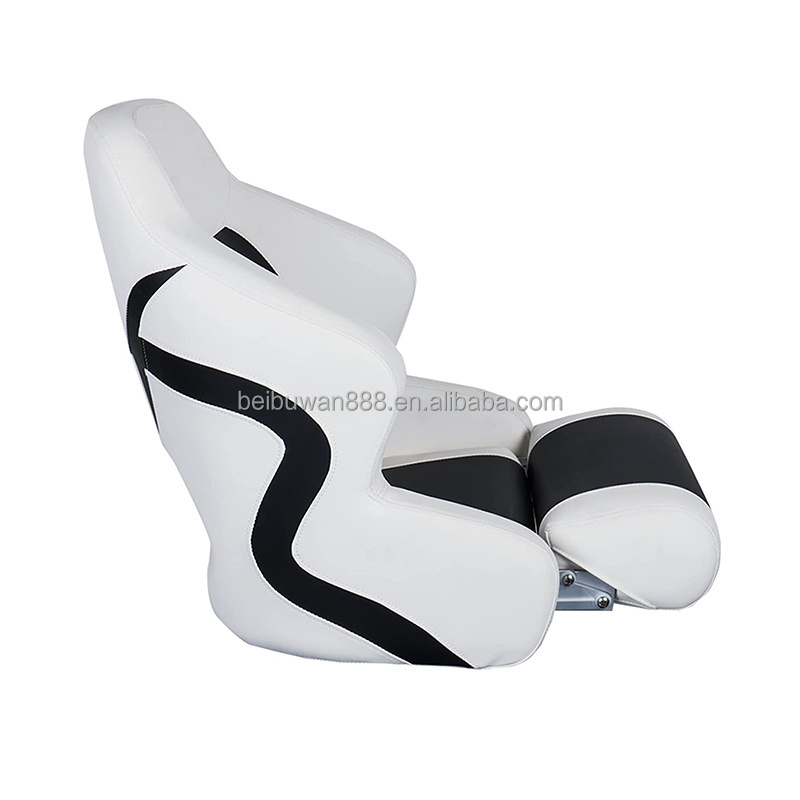 Marine Boat Helm Seat White Black Folding Boat Chair Fishing