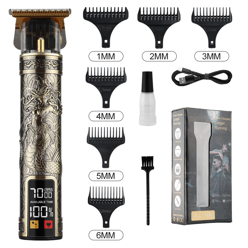 T9 LCD Electric Hairdresser Shaving Head Electric Pusher Carving Electric Pusher Clipper Hair Trimmer for Men Care