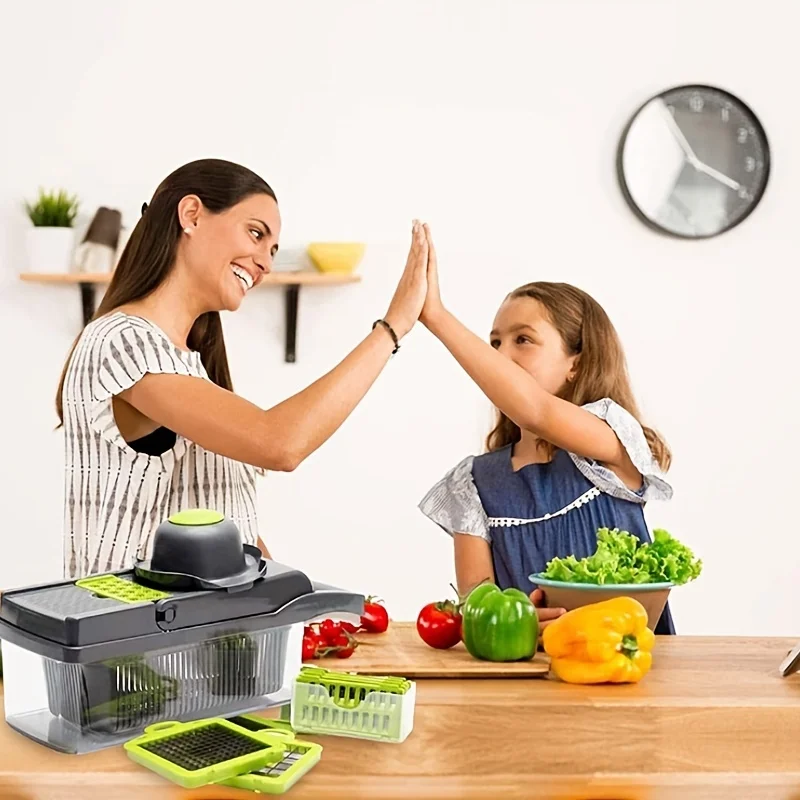 Kitchen Items Multifunctional Vegetable Slicer Shredder with Basket Fruit Slicer Potato Shredder Carrot Chopper