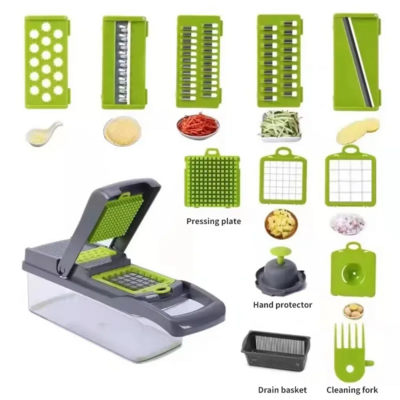 Multifunctional 14/16 in 1 Vegetable Chopper Onion Chopper Handle Food Grate Food Chopper Kitchen Vegetable Slicer Dicer Cut