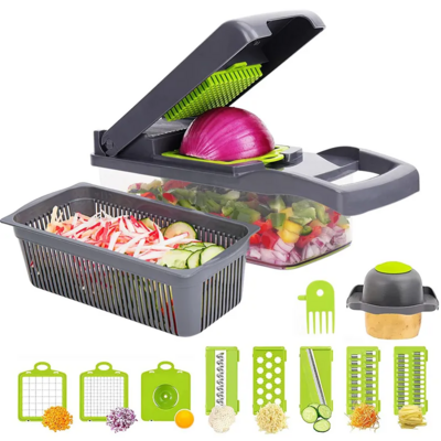 Kitchen Items Multifunctional Vegetable Slicer Shredder with Basket Fruit Slicer Potato Shredder Carrot Chopper