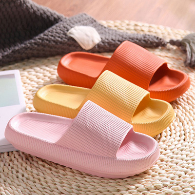 4cm Thick Platform Slippers Summer Beach Eva Soft Sole Slide Sandals Leisure Men Ladies Indoor Bathroom Anti-slip Shoes Slippers