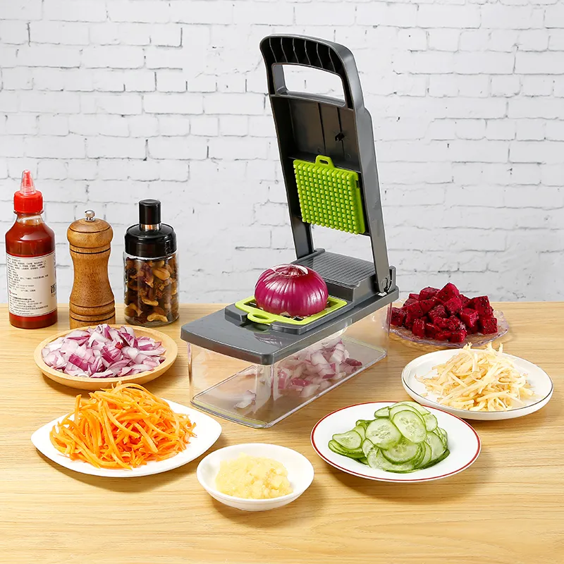 Kitchen Items Multifunctional Vegetable Slicer Shredder with Basket Fruit Slicer Potato Shredder Carrot Chopper