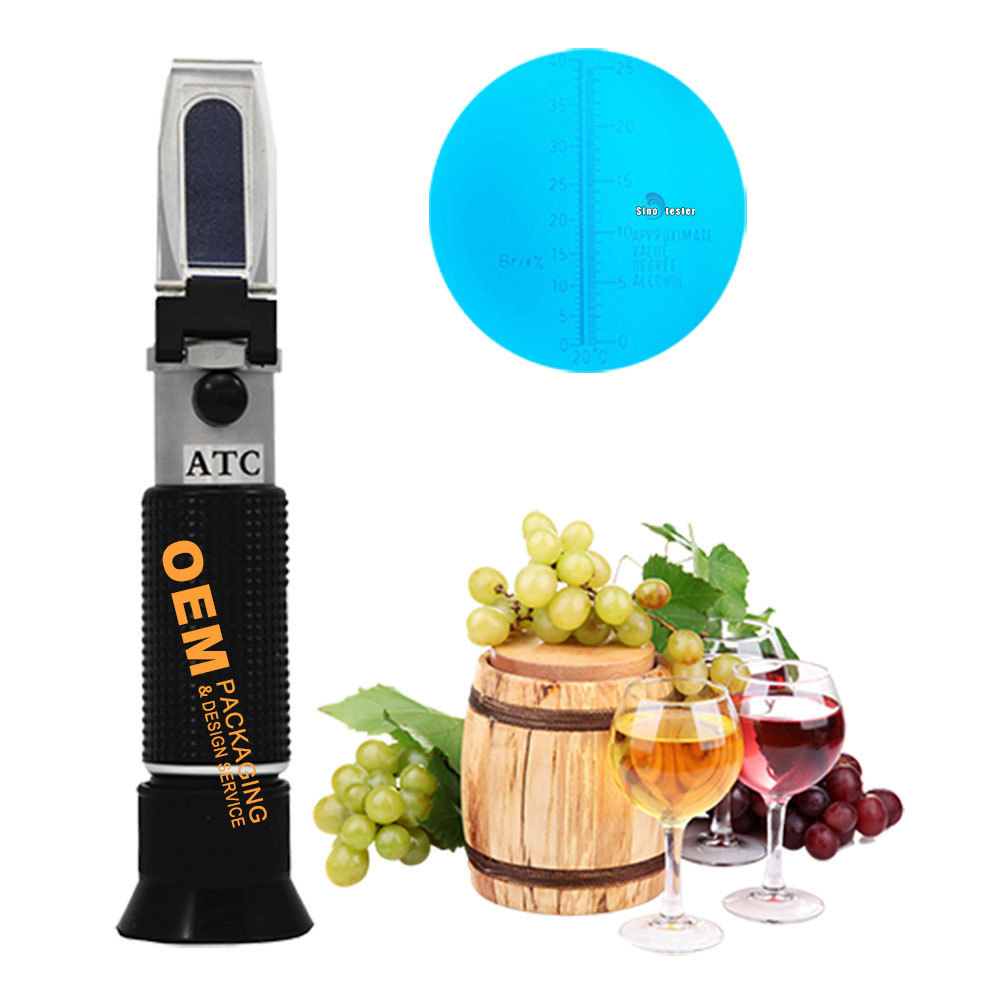 Hand-Held Grape Wine Refractometer For Red Wine Brewing 0-25% Vol And 0-40% Brix