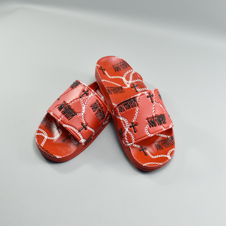 Super Soft PU Slides Beach Custom Slides Logo Plus Size Footwear Summer Cool Slipper custom slide slippers For Men Women