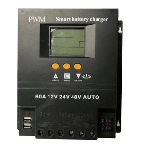 60A 12V 24V 48V AUTO Solar Charge Controller PWM  Smart Battery Charger