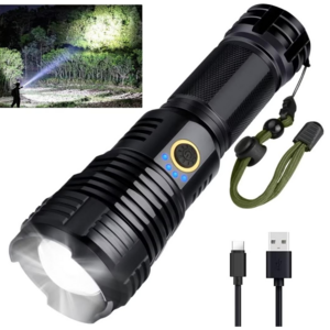 High Lumens Flashlight P70 Tactical Flashlight with Zoomable, 5 Modes Super Bright Waterproof Flashlights