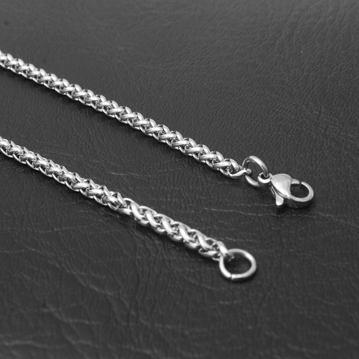 2.5mm-8mm Stainless steel wheat silver chain necklaces for men and women