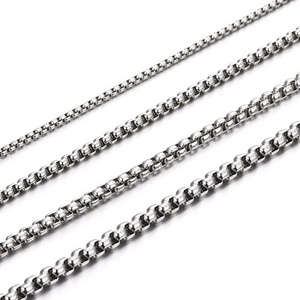 Customized men women jewelry accessories 316L stainless steel rolo chain necklace crude chain link necklace