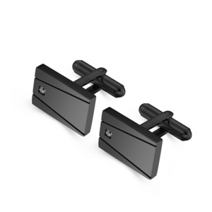 2023 new fashion personalised black cufflinks stainless steel cufflinks for men