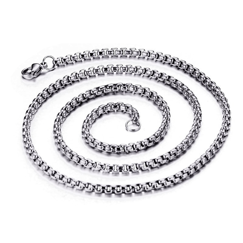 Customized men women jewelry accessories 316L stainless steel rolo chain necklace crude chain link necklace